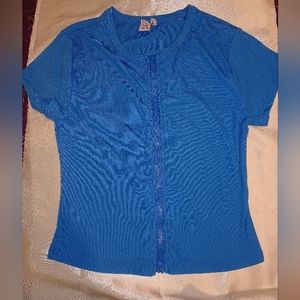 Blue shirt with zipper